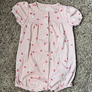 Carter's Pink Romper with Floral Accents